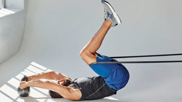 Reverse Crunches with Resistance Band