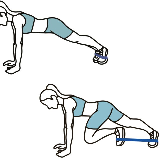 Mountain Climbers with resistance band