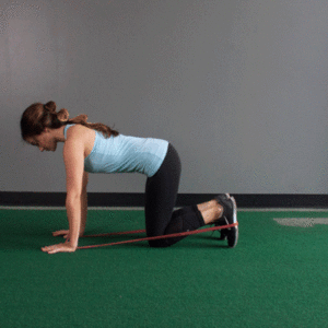 Resistance band Tabletop Glute Kickbacks exercise