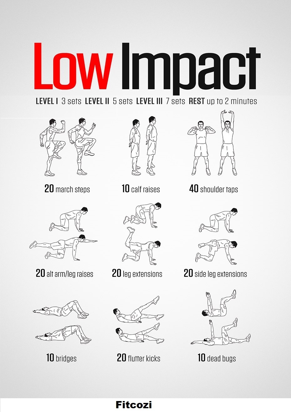 Low impact workout pdf no equipment free for beginner