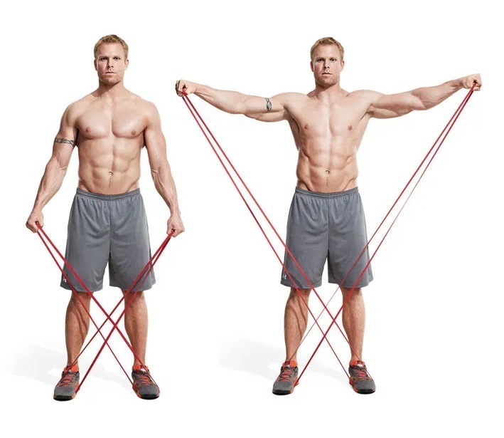 Rear Lateral Raises with resistance band