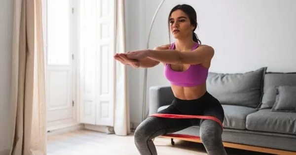 Belly fat reduse resistance band exercise
